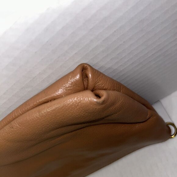 Elliot Lucca Brown Tan Leather Crossbody Bag Purse Zip Top removable Strap - Picture 13 of 16